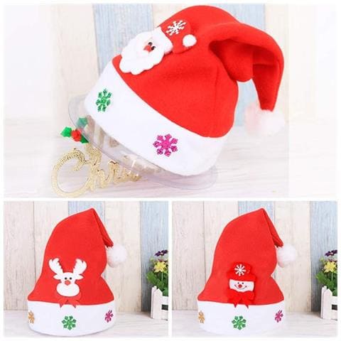 Set Di 3 Cappelli Natalizi Natale Rossi Con Babbo Natale - Foto 4