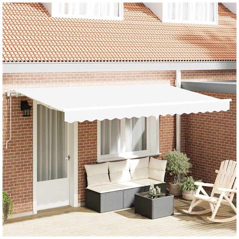 Tenda Retrattile Bianco 400 x 200 cm Poliestere e Alluminio - Foto 2