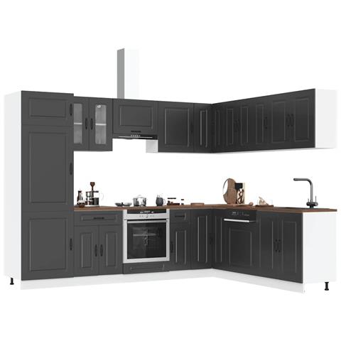 Set Mobili da Cucina 14 pz Kalmar Neri Legno Multistrato - Foto 2