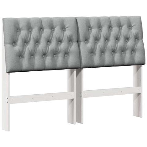 Testiera imbottita Grigio chiaro 160 cm Pino massello - Foto 1