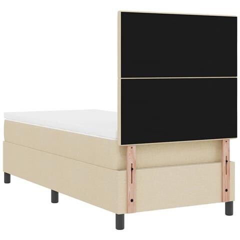 Letto a molle con materasso Crema 90 x 190 cm Tessuto - Foto 9