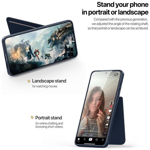 Cover per Galaxy S25 Edge - Pelle /PU, Blu, Con Tarjetero - Foto 2