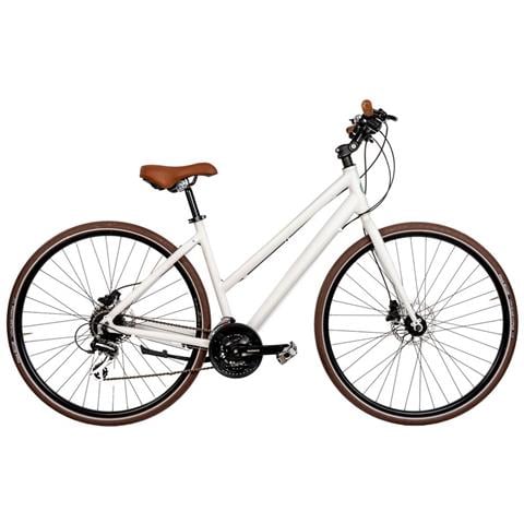 Bici Misura 28 Da Donna Ibrido Gravel 28 Bicicletta Telaio Alluminio Cambio Acera 24v Forcella Rigida Freni A Disco Idraulico - 43 Bianco Opaco - Foto 1