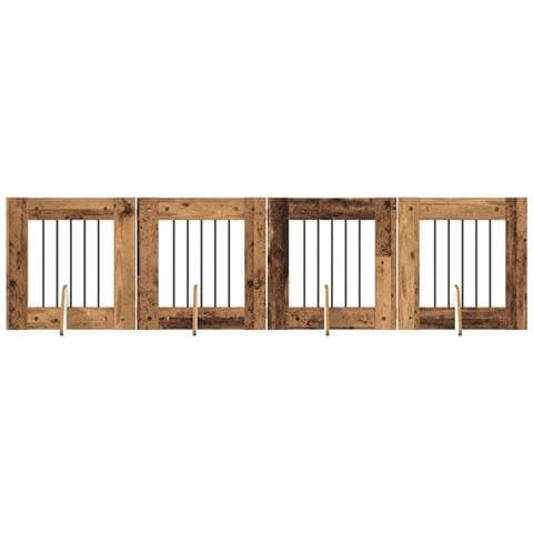 Cancello per cani con supporti 4 pcs Legno antico 60 x 60 cm - Foto 1