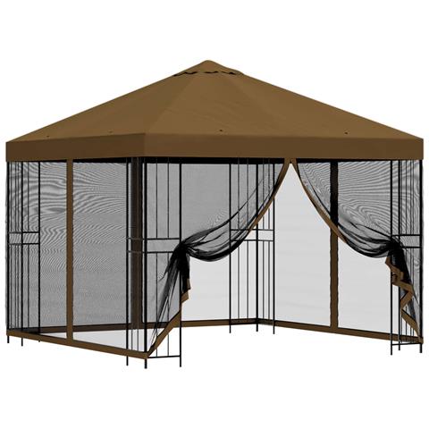 Gazebo da giardino con pareti laterali 3 x 3 m Tortora - Foto 1