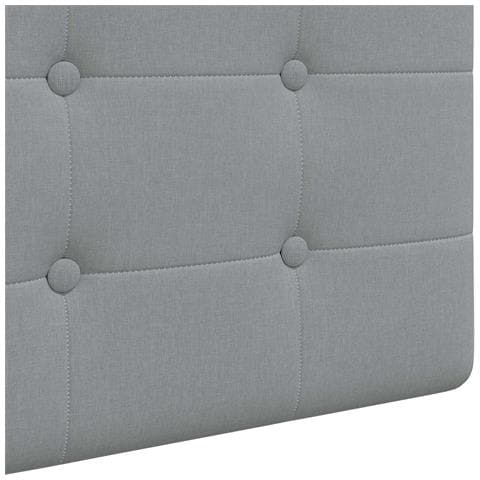 Testiera sospesa Con luce LED Grigio Chiaro Tessuto - Foto 9