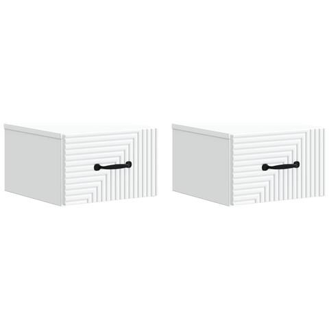 Mobiletto da notte a muro 2 pcs Bianco 34,5 x 33 x 20 cm - Foto 1