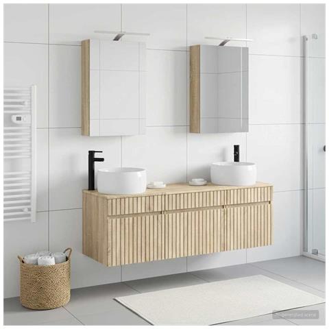 Set di Armadi da Bagno 5 pcs Rovere Sonoma 50 x 14,5 x 70 cm - Foto 2