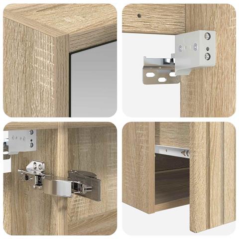 Set di Armadi da Bagno 5 pcs Rovere Sonoma 50 x 14,5 x 70 cm - Foto 9
