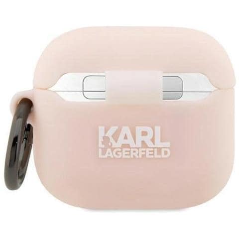 Karl Lagerfeld Kla3runchp Airpods 3 Custodia Rosa /rosa Silikon Choupette Testa 3d - Foto 3