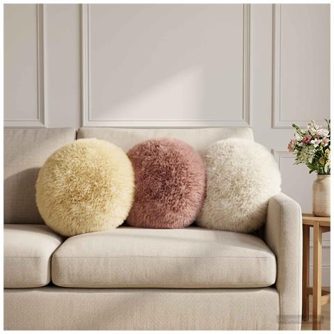 Cuscino con cuscino HEERLEN 2 pz Bianco Fleece PV - Foto 2
