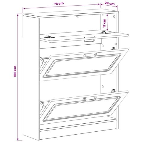 Mobile per scarpe UTRECHT 78 x 24 x 100 cm Legno ingegnerizzato - Foto 9