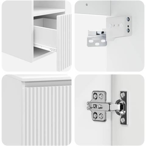 Set di Armadi da Bagno 3 pz Bianco Lucido 49,5 x 44,5 x 65 cm - Foto 2