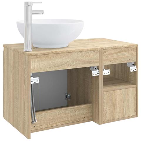 Set di mobili per il bagno 2 pz Rovere Sonoma - Foto 10