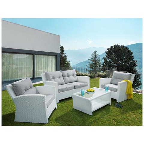 Set Da Giardino In Rattan Bianco San Marino - Foto 2