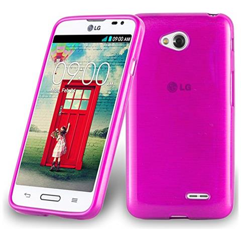 Custodia Compatibile Con Lg L70 (1.sim) In Rosa - Coperchio Protettivo In Silicone Tpu Flessibile Con Design Spazzolato - Foto 1