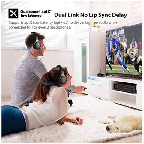 Oasis Plus Certified Aptx Hd Bluetooth Receiver Transmitter 5.0 Per La Tv Basso Wireless Audio Adapter Latenza Per Cuffia Lungo Raggio Guida Vocale Touch Screen Splitter Per Wire Wireless - Foto 2