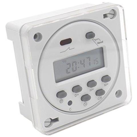 Potenza Lcd Digitale Programmabile Settimanale Del Temporizzatore Rel Interruttore Cn101a Dc 12v 16 Amp Spst Con Impermeabile White Cover - Foto 1