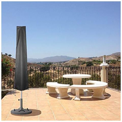 Ombrellone Copertura Scoperta Ombrello Covers Rivestimento 600d Oxford Tessuto Impermeabile Del Pvc 190x25 50cm Con Zip - Fit 6ft A 11ft Ombrelloni Ombrelli Nero - Foto 2