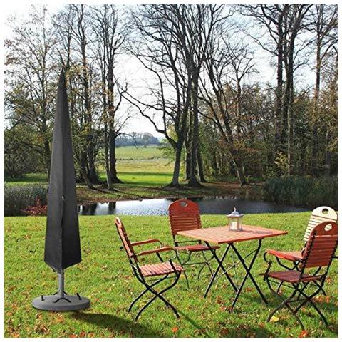 Ombrellone Copertura Scoperta Ombrello Covers Rivestimento 600d Oxford Tessuto Impermeabile Del Pvc 190x25 50cm Con Zip - Fit 6ft A 11ft Ombrelloni Ombrelli Nero - Foto 4