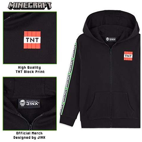 Con Cappuccio Da Ragazzi Zip Up Hoodie Con Creeper Design Confortevole Lunga Felpa Con Maniche Lunghe E Cappuccio Da Regalo Gamer Per I Ragazzi Ragazze Adolescenti Di Et 5-14 Anni (nero 56 Anni)  - Foto 2