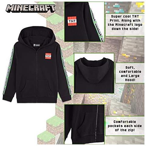 Con Cappuccio Da Ragazzi Zip Up Hoodie Con Creeper Design Confortevole Lunga Felpa Con Maniche Lunghe E Cappuccio Da Regalo Gamer Per I Ragazzi Ragazze Adolescenti Di Et 5-14 Anni (nero 56 Anni)  - Foto 4