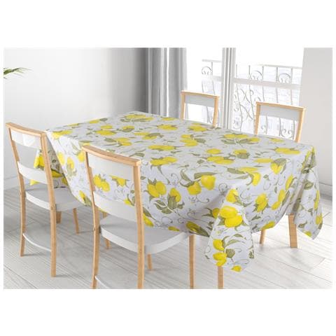 Tovaglia Cucina Copritavolo 100% Cotone Made In Italy Cedro Limoni Estate 90x90 Limoni - Foto 10
