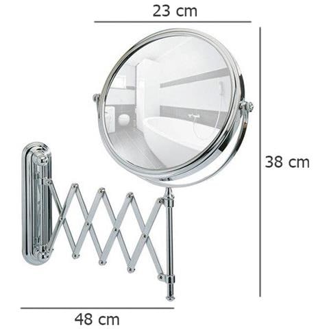 Arm Deluxe Specchio Cosmetico Con Braccio Telescopico, Ingrandimento X5, - Foto 3