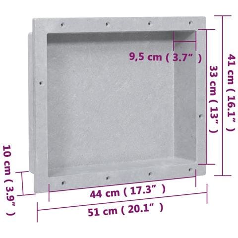 Nicchia Da Doccia In Grigio Opaco 41x51x10 Cm - Foto 2