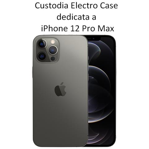 Elctro Slim Custodia Tpu Silicone Cover Case Per Apple Iphone 12 Pro Max Trasparente Black - Foto 2