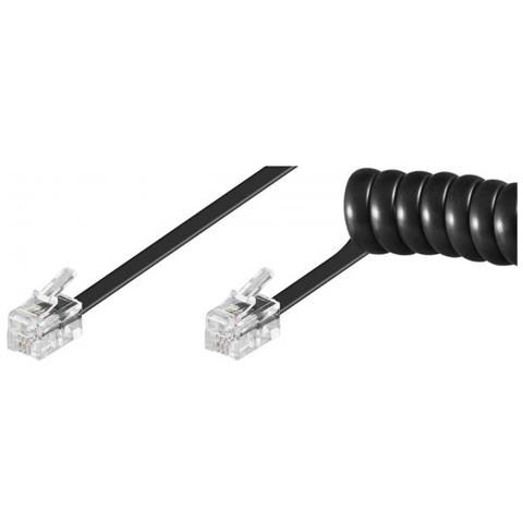 Microconnect Mpk10700 Cavo Telefonico 7 M Nero (rj10-rj10 7m M/m Black - Coiled Cable - Warranty: 300m) - Foto 1