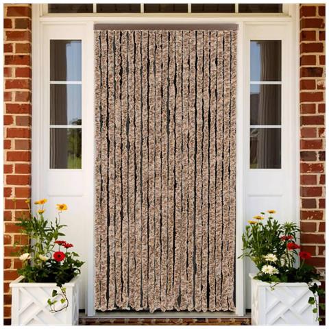 Tenda Antimosche Beige E Marrone Scuro 90x220 Cm In Ciniglia - Foto 1