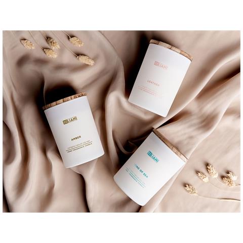 Set Di 3 Candele Profumate Cera Di Soia Pelle /vento Di Mare /ambra Simplicity - Foto 1