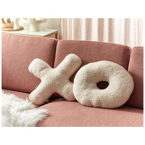 Set Di 2 Cuscini Hesperis Bouclé Beige Tinta Unita - Foto 1