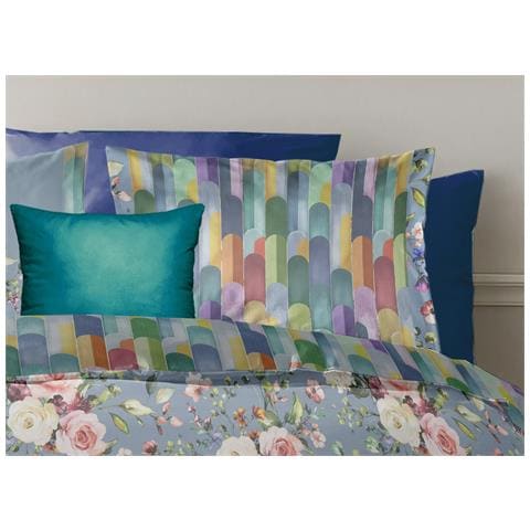 Copripiumino Double Face Matrimoniale Digitale Cotone Percalle Loft Acquarello - Foto 2