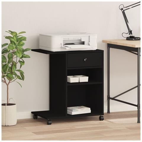 Supporto Per Stampante Con Ruote Nero 60x40x68,5 Cm - Foto 3