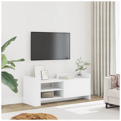 Mobile Porta Tv Bianco 100x35x40 Cm In Legno Multistrato - Foto 1