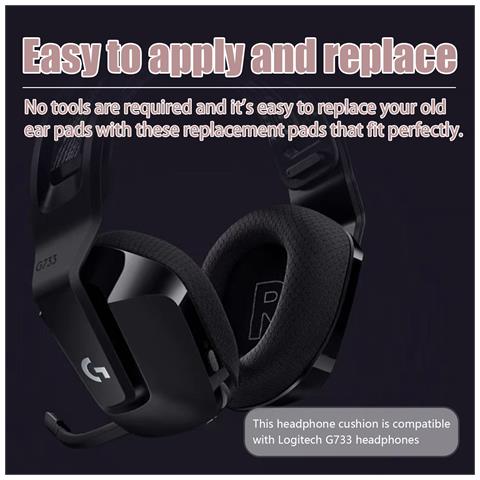Cuscinetti Auricolari Per Logitech G733 1 Paio Black - Foto 2
