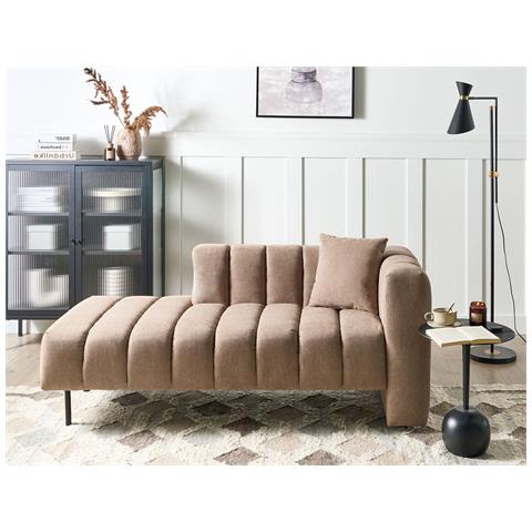 Chaise Longue Versione Destra Lannils Tessuto Marrone Chiaro - Foto 1
