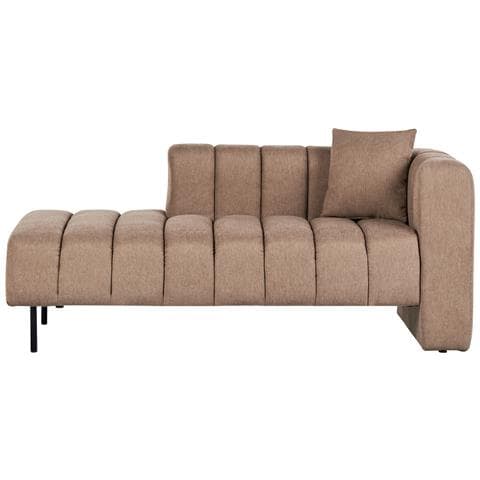 Chaise Longue Versione Destra Lannils Tessuto Marrone Chiaro - Foto 2