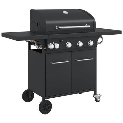 Griglia Barbecue a Gas con 5 Bruciatori Nero in Acciaio - Foto 1