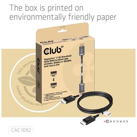 CLUB3D CAC-1092 cavo DisplayPort 1,6 m Nero - Foto 9
