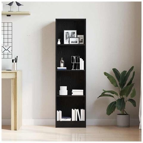 Libreria Rovere Nero 40x24x143 Cm In Legno Multistrato - Foto 3
