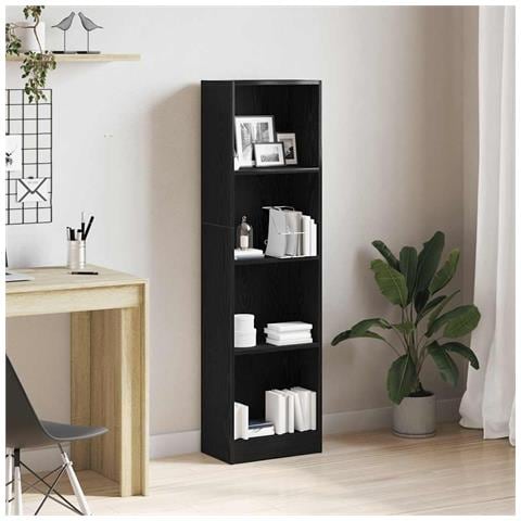 Libreria Rovere Nero 40x24x143 Cm In Legno Multistrato - Foto 1