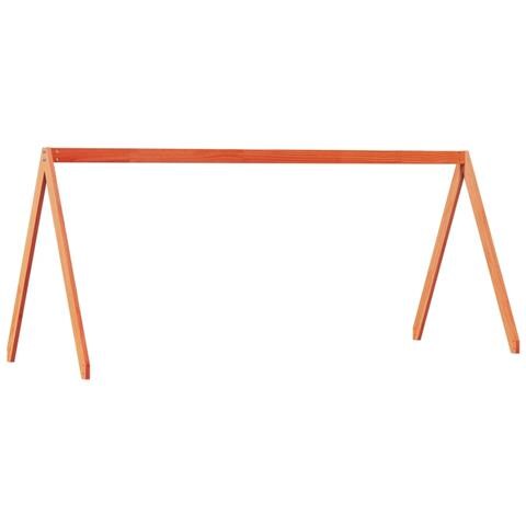 Tetto Letto Bambini Marrone Cera 199x80,5x88 Cm Massello Pino - Foto 2