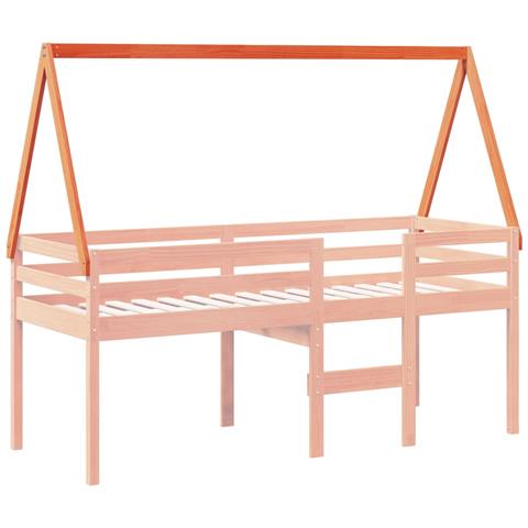 Tetto Letto Bambini Marrone Cera 199x80,5x88 Cm Massello Pino - Foto 3