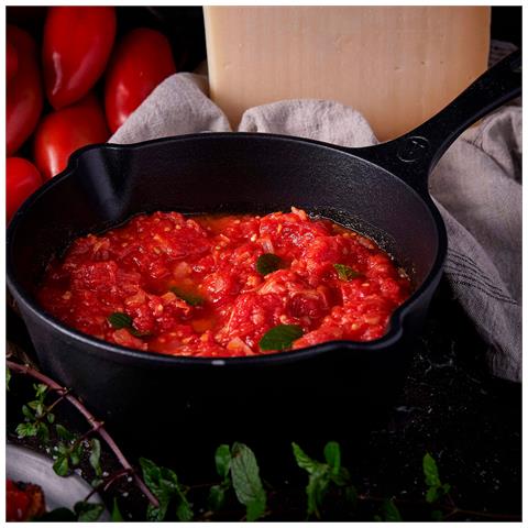 37819 Padella Profonda In Ghisa Smaltata Induzione Da 20cm Per Fuoco, Barbecue, Forno Nero - Foto 8