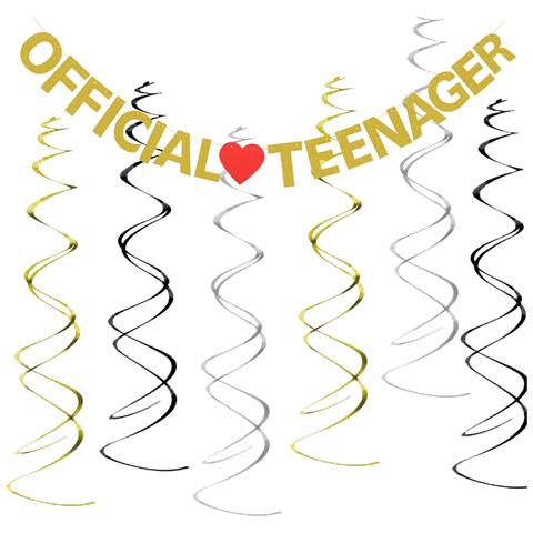 Decorazione Fluo 13° Compleanno Con Glitter Oro E Cuore Rosso - Eleganza Unica! - Foto 1