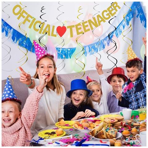 Decorazione Fluo 13° Compleanno Con Glitter Oro E Cuore Rosso - Eleganza Unica! - Foto 4