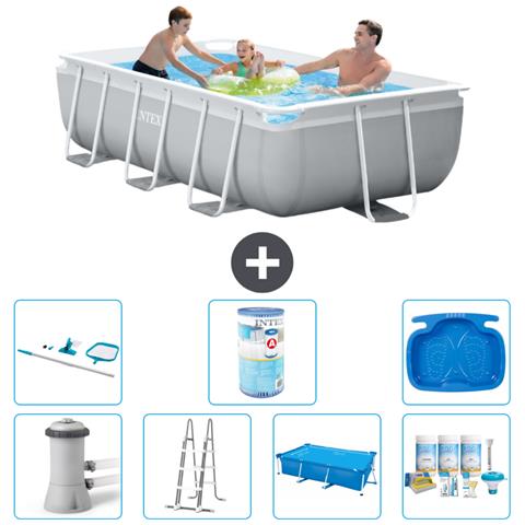 Piscina Fuori Terra - Rettangolo - 300x175x80 Cm - Grigio - Include Accessori Coordinati A2391 - Foto 1